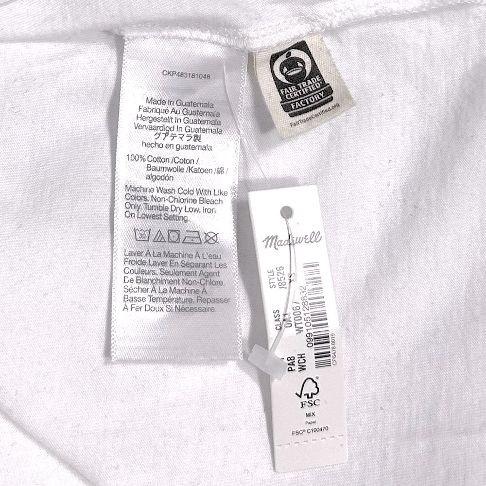 NEW Madewell Northside Vintage Tee Size XS White - Picture 7 of 9